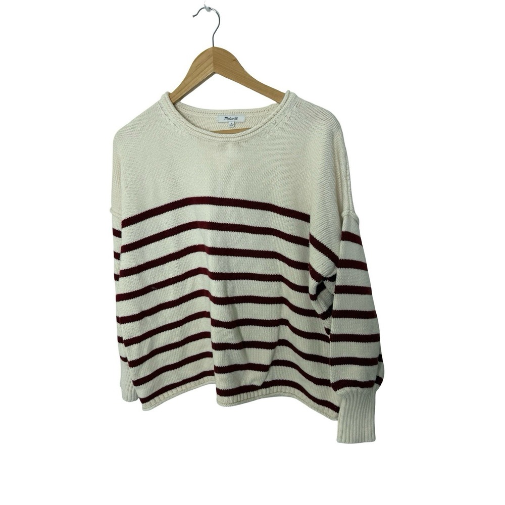 MADEWELL | Striped Rolled Neck Conway Pullover Sweater‎ in Distant Surplus L